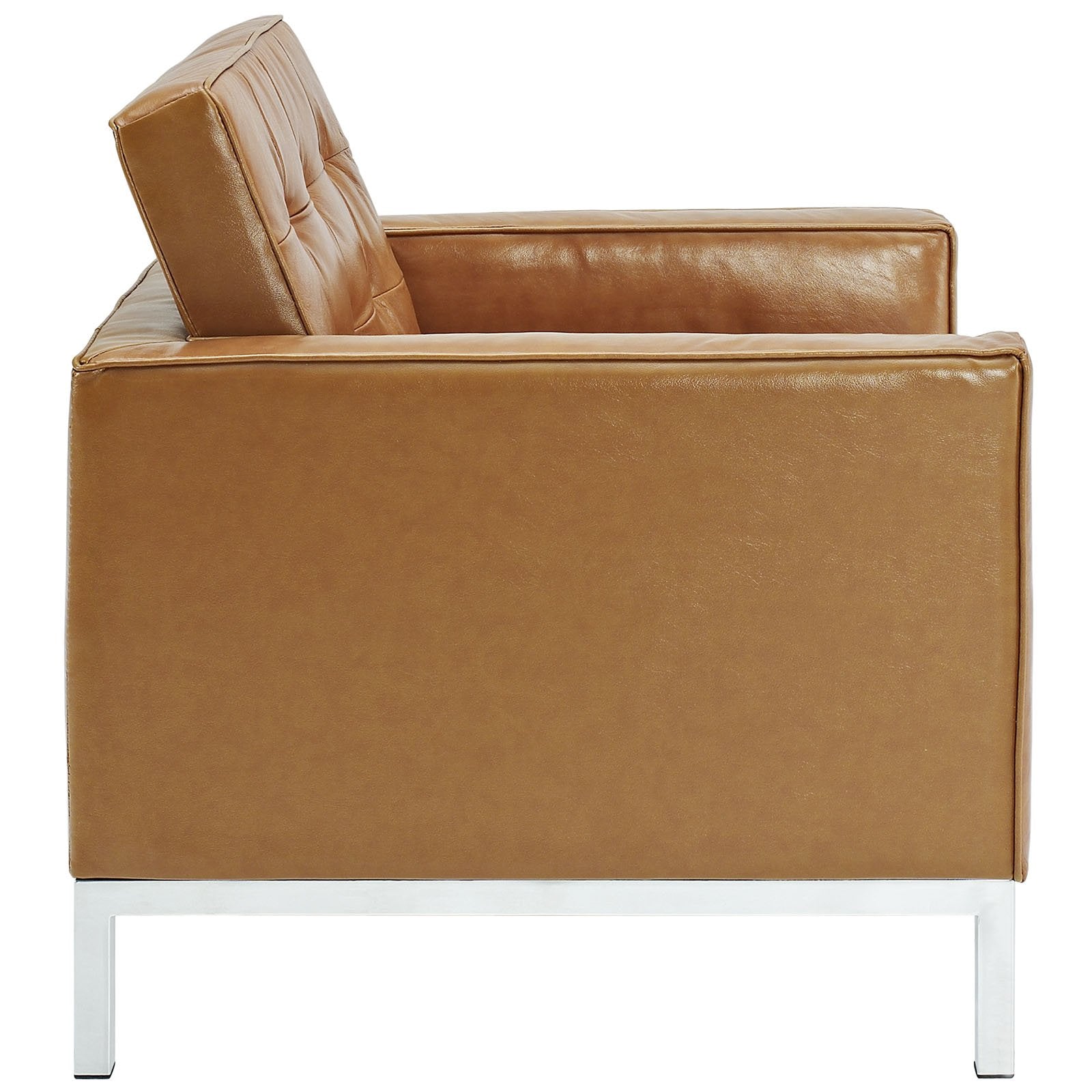 Modway Loft Leather Armchair, Tan, Set Of 2